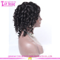 Top qualité vente chaude à la mode court bouclés cheveux remy pleine dentelle perruques cheveux humains